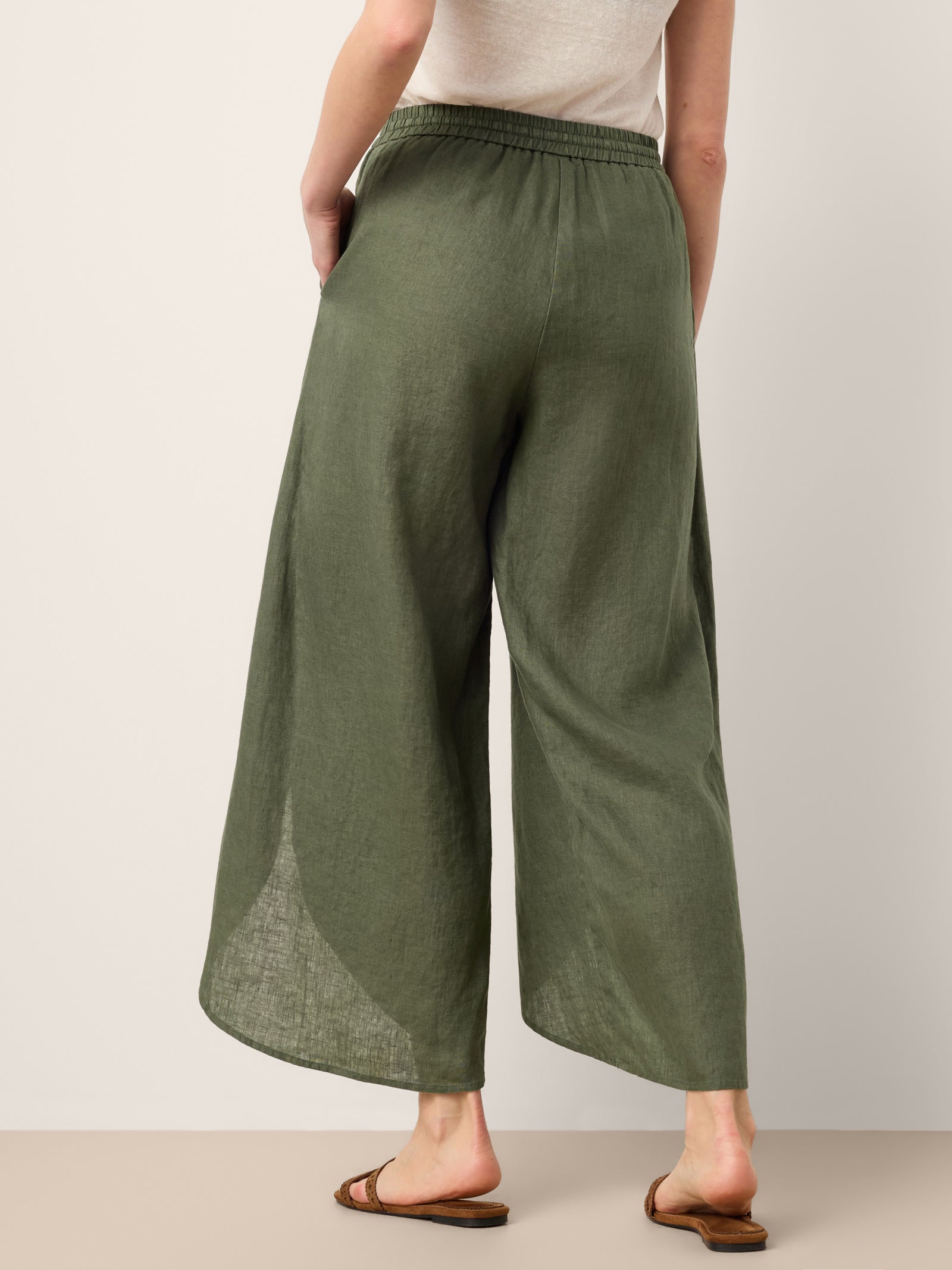Linen Wide-Leg Drawstring Pants | Haven