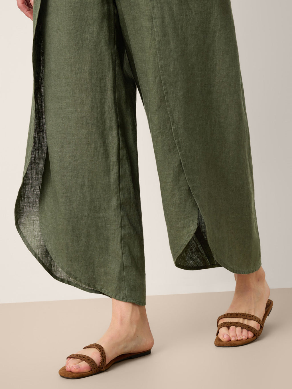 Linen Wide-Leg Drawstring Pants | Haven