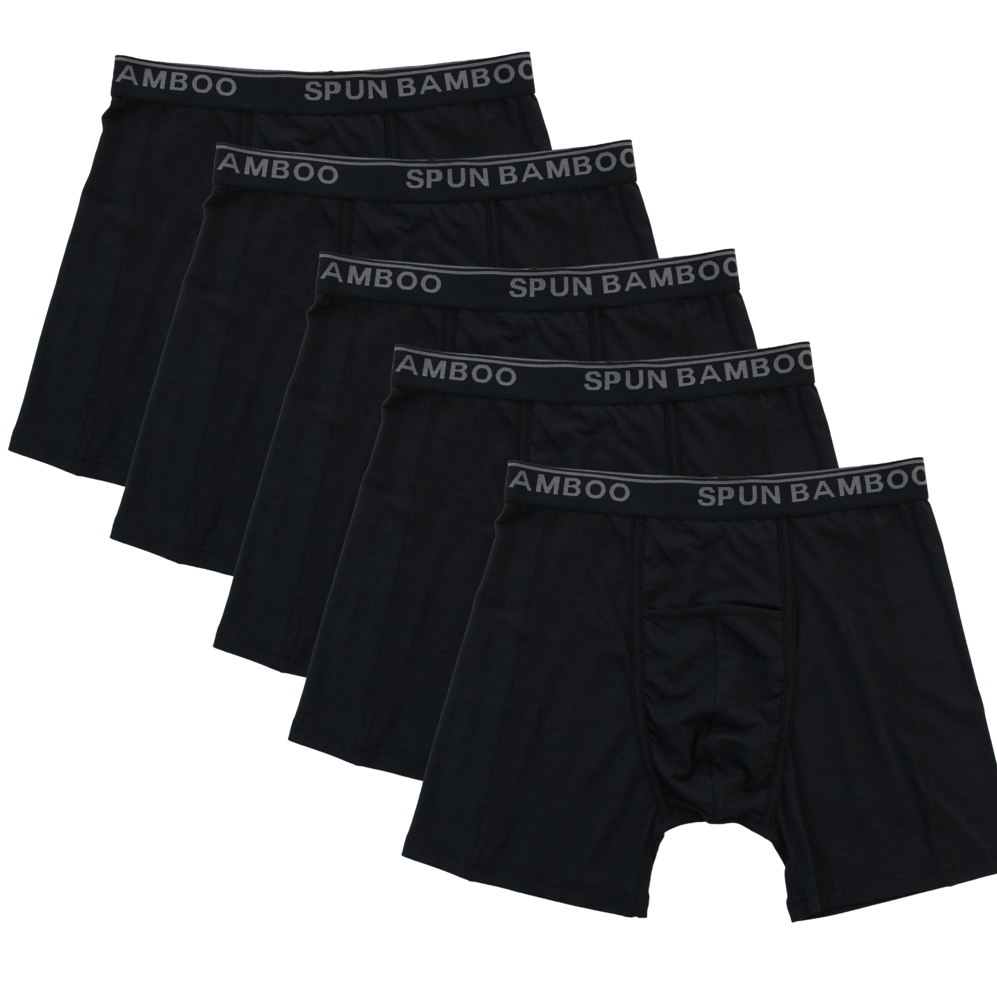 Men's Bamboo Boxer Briefs Black – 5-Pack