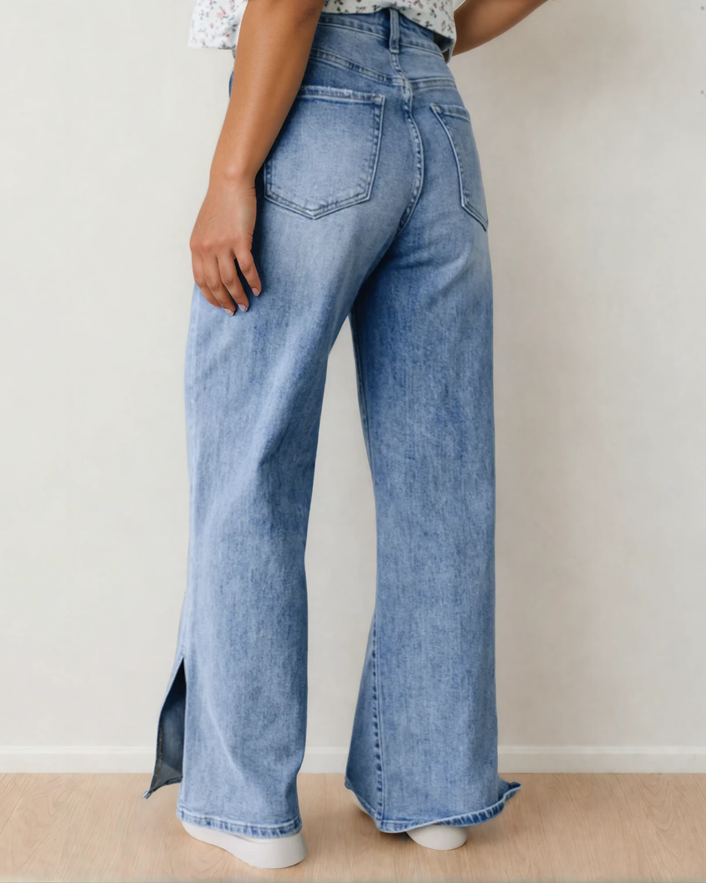 Calypso Side Slit High Rise Drawstring Jeans