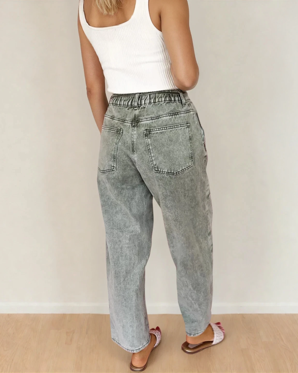 Shiloh Acid Wash Barrel Fit Denim Pants