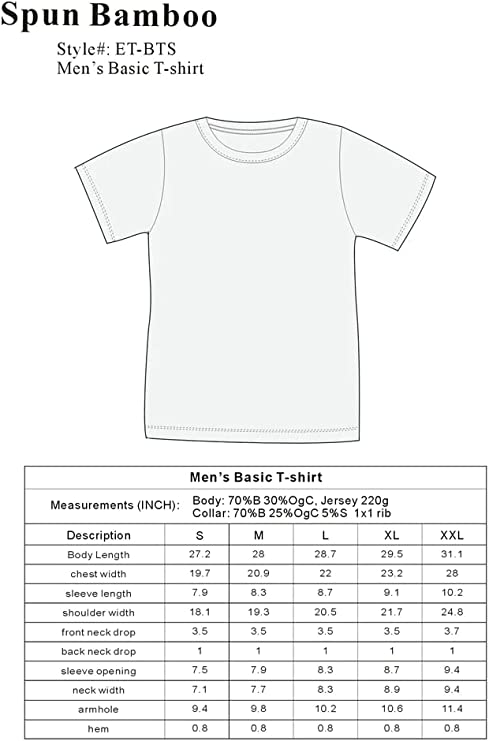 Men's Bamboo Contrast Stitch T-Shirt