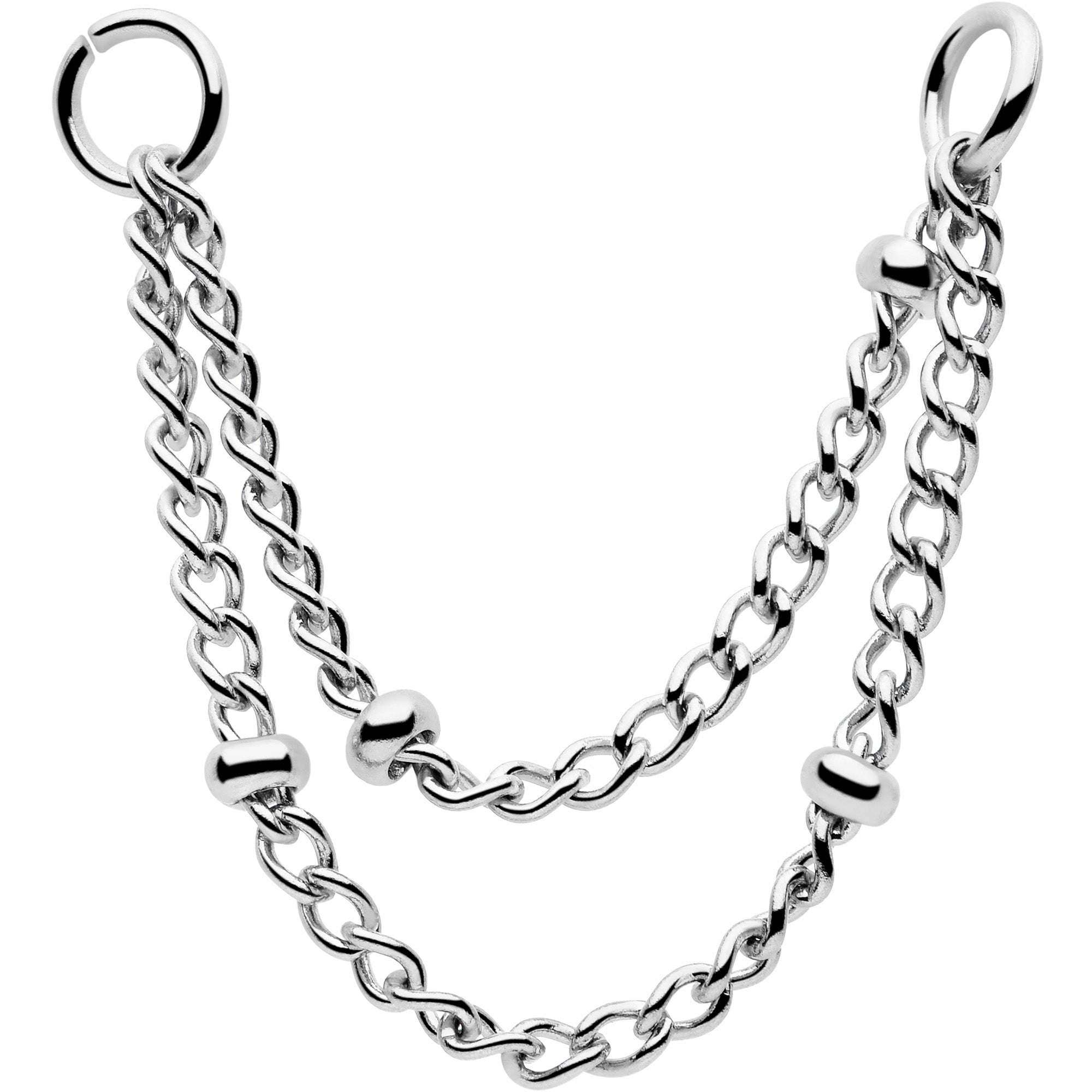 Flat Back Earring with Beaded Chain | Haven