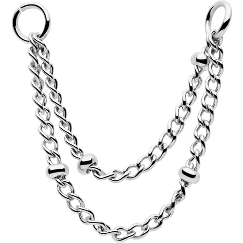 Flat Back Earring with Beaded Chain | Haven
