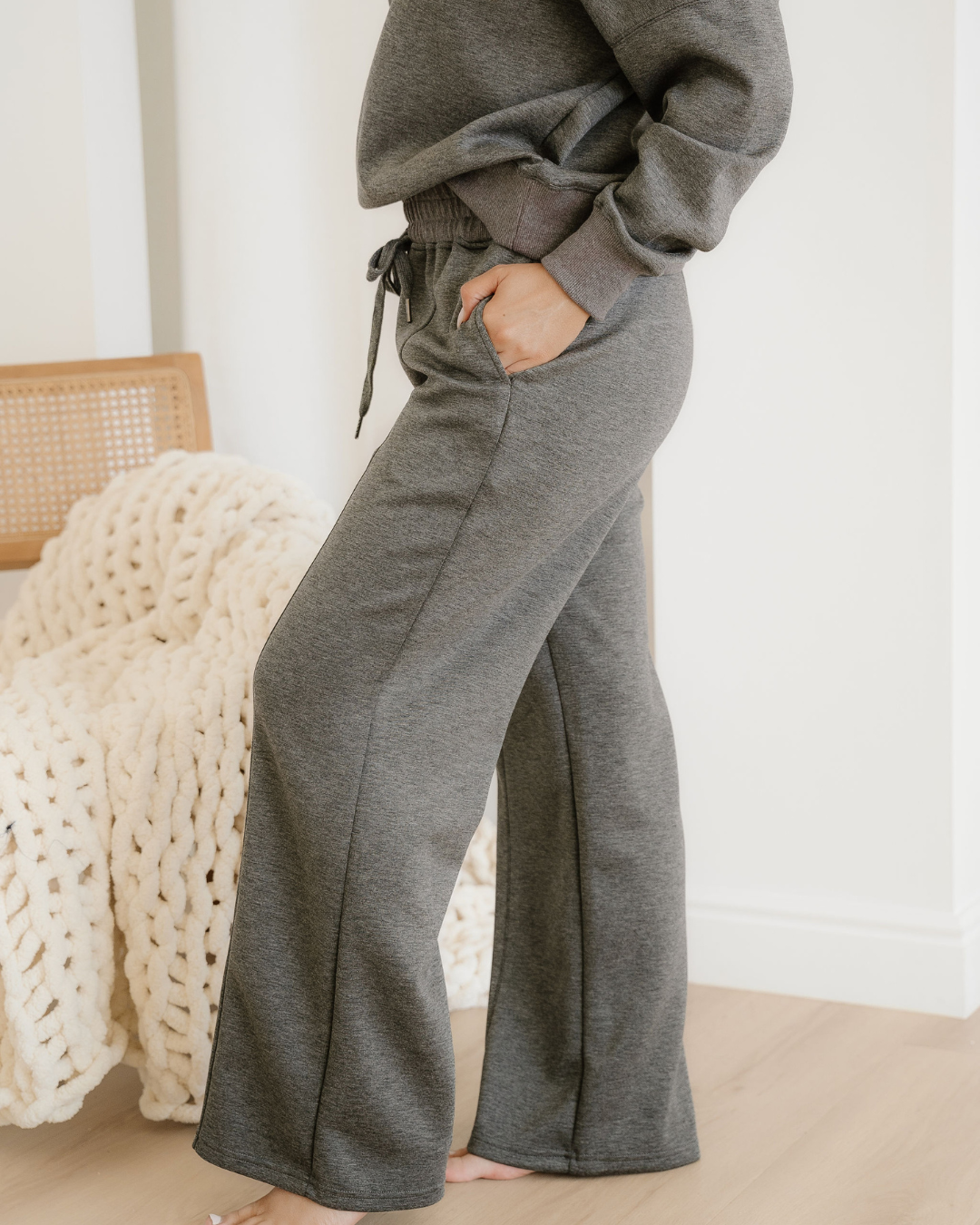 Sylvie Collared V-Neck Pullover Sweatpants Set