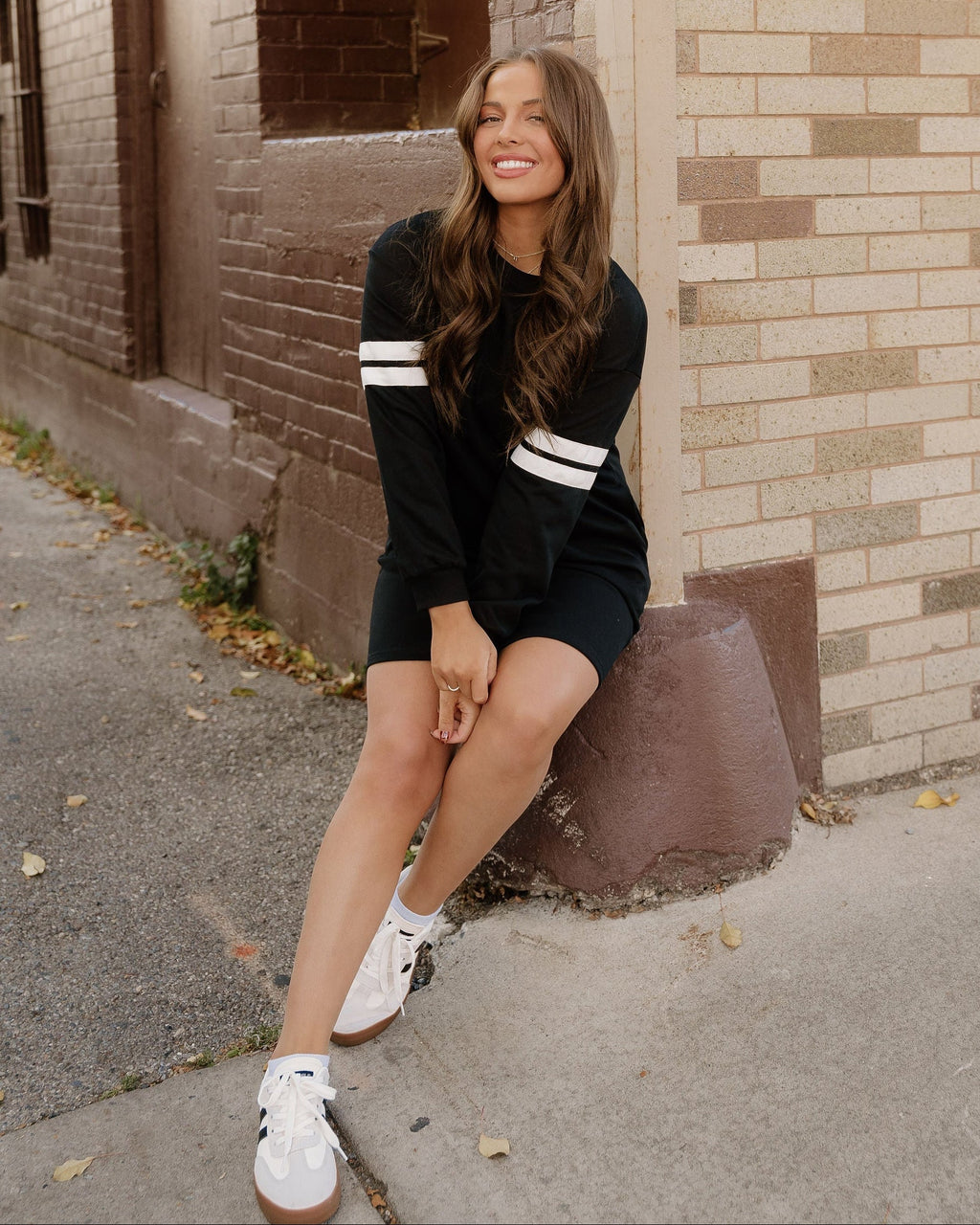 Varsity Sweater Dress Black | Haven