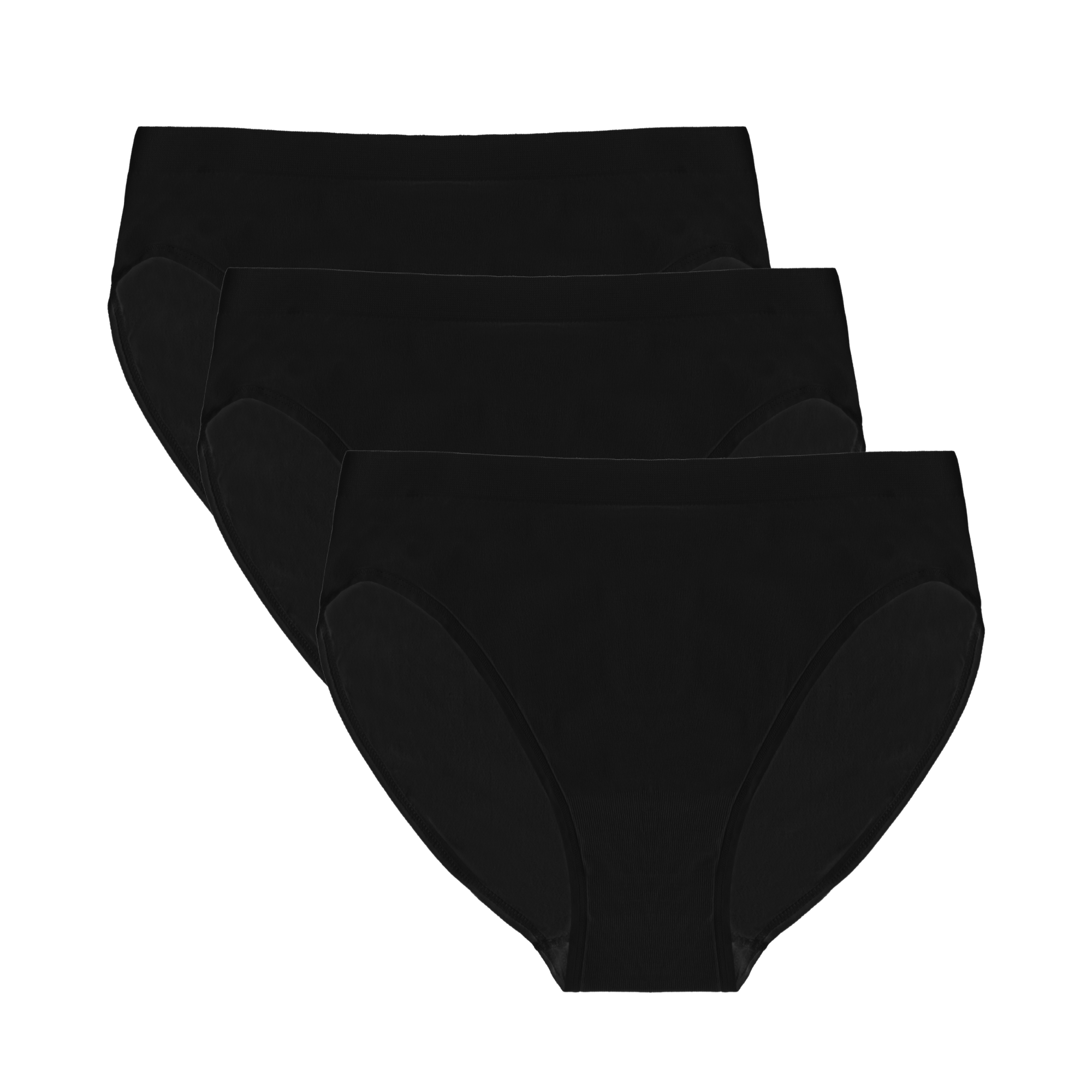Women's Bamboo High Leg Brief Black 3-Pack