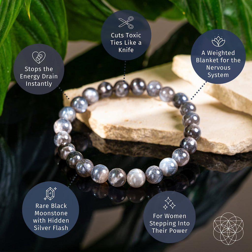 Black Moonstone Crystal Bracelet | Haven