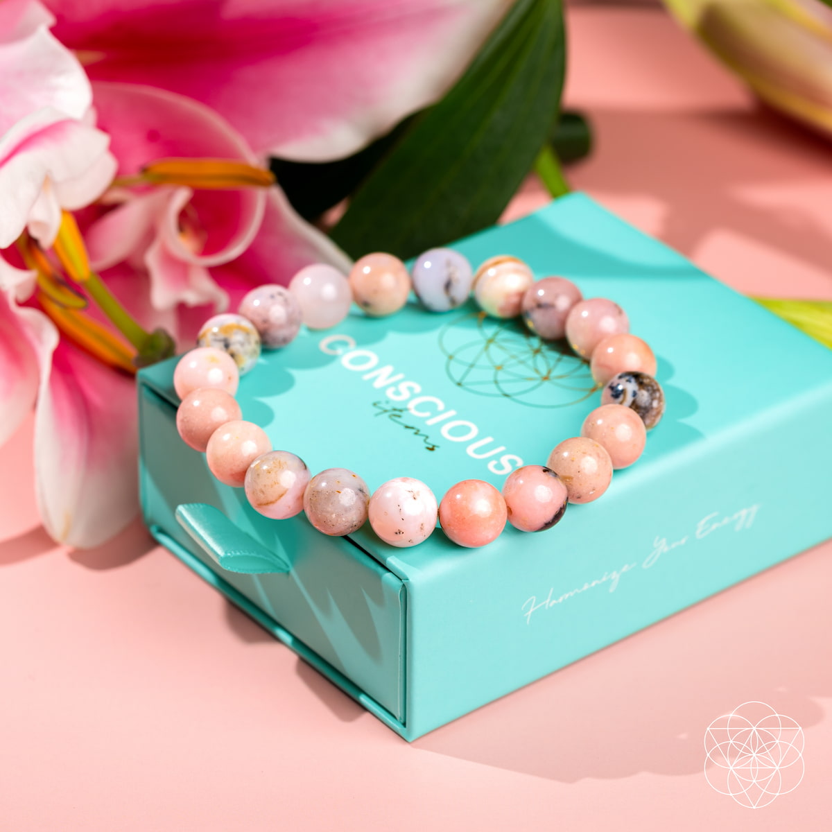 Peruvian Pink Opal Crystal Bracelet
