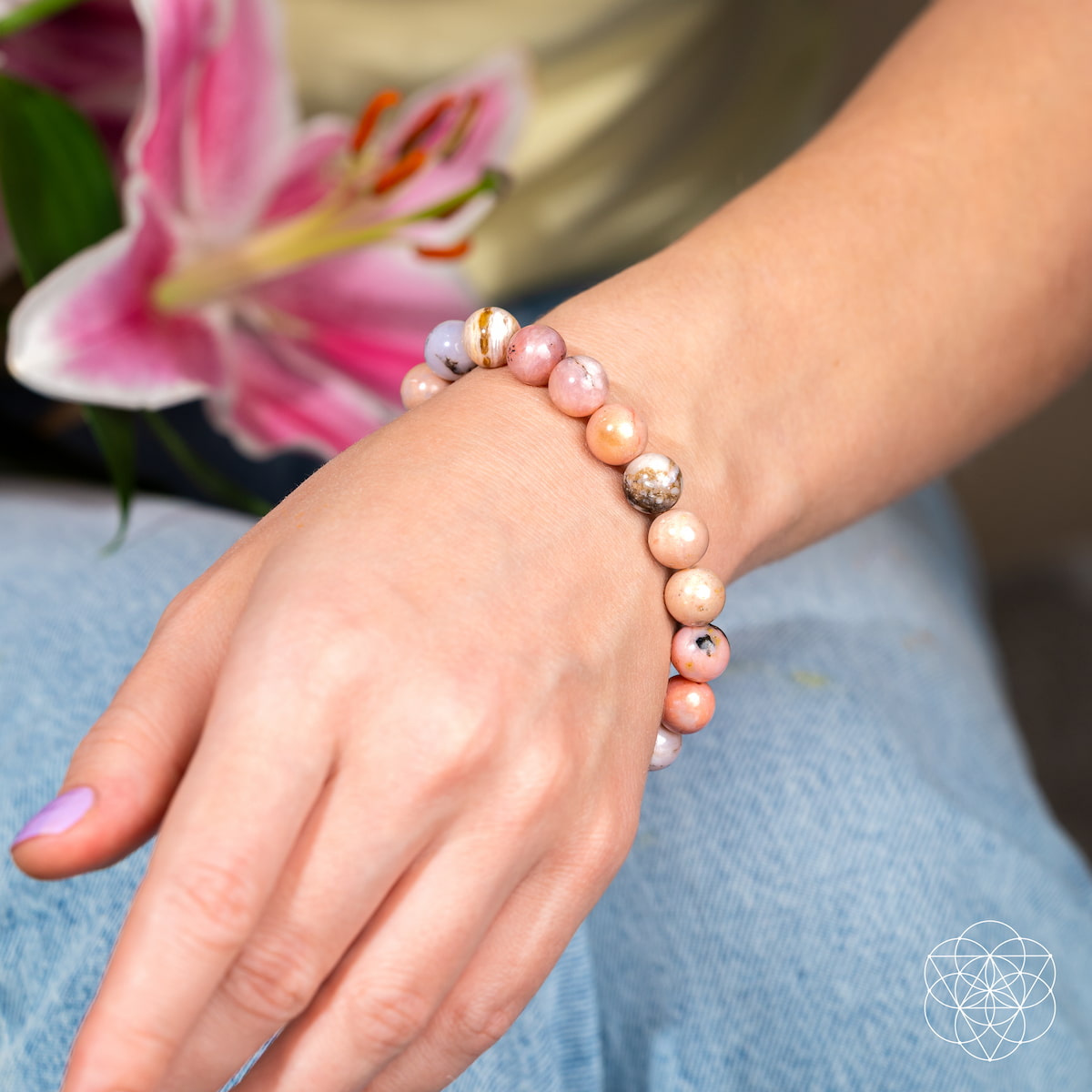 Peruvian Pink Opal Crystal Bracelet