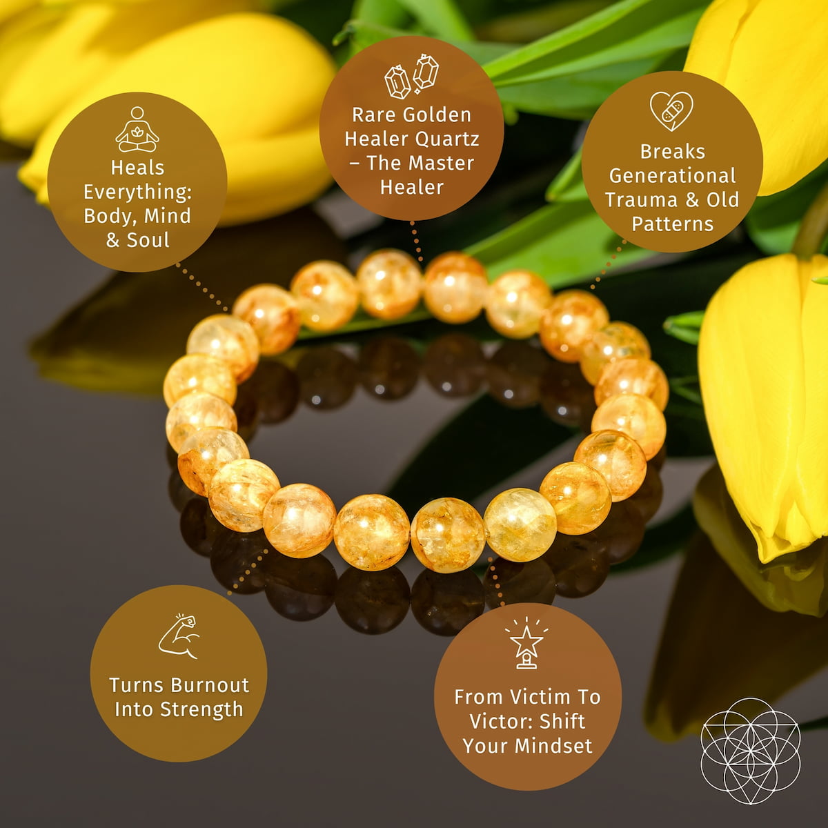 Golden Healer Quartz Crystal Bracelet
