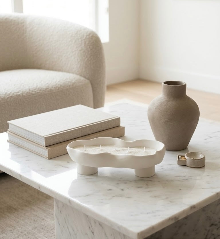 Scalloped Candle Tray – Refillable Wax Vessel