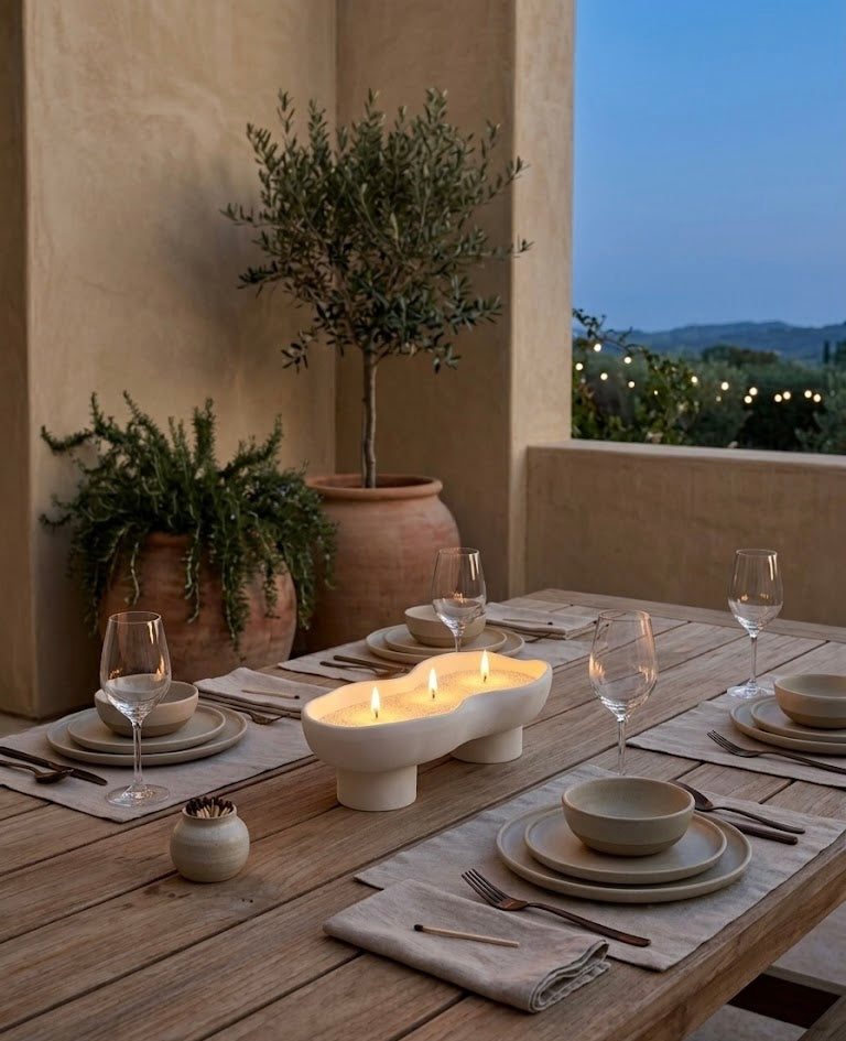 Scalloped Candle Tray – Refillable Wax Vessel