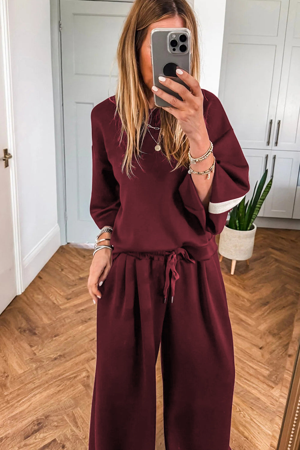 Phoebe Varsity Striped Pullover Sweatpants Set