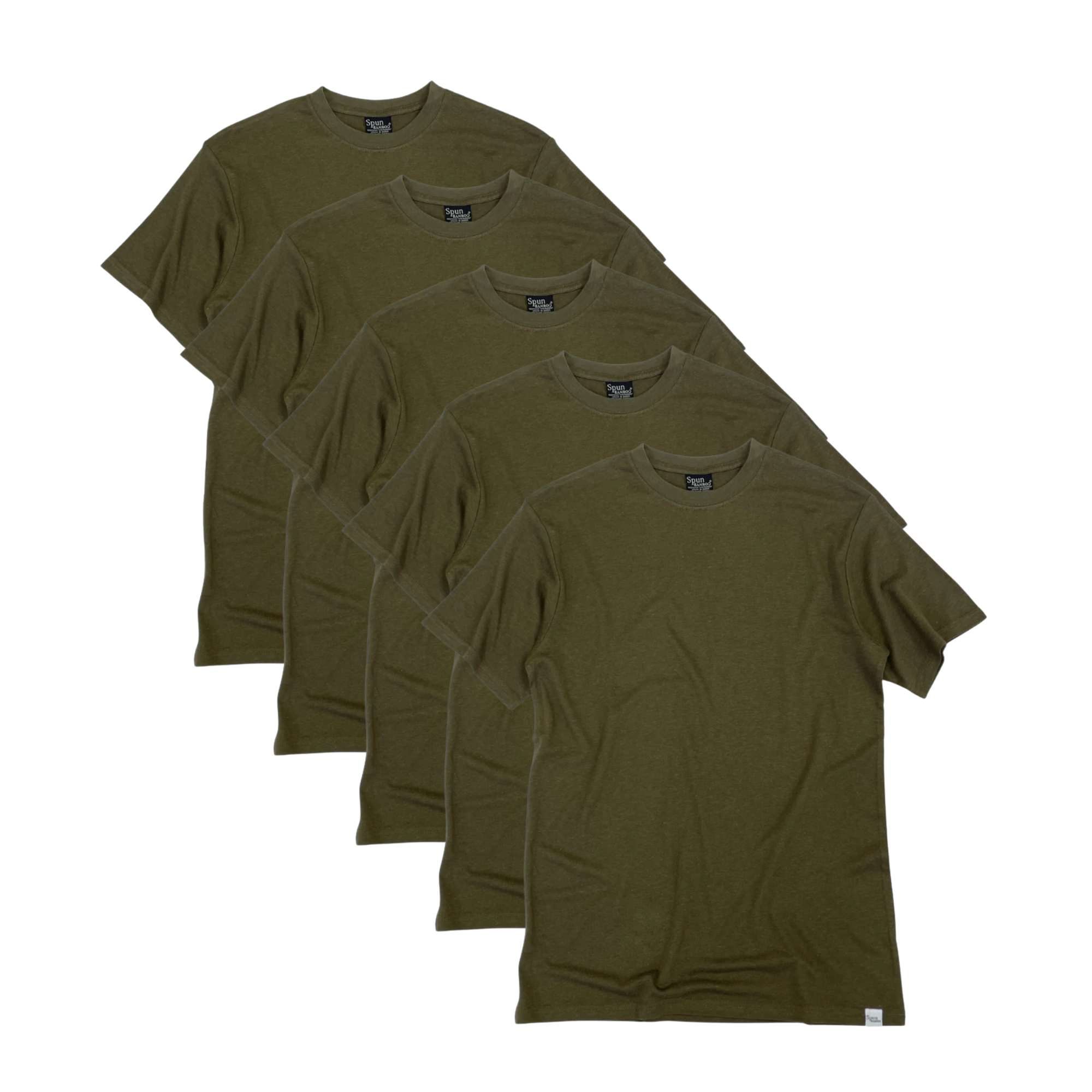 Men's Bamboo T-Shirt Military Olive 5-Pack