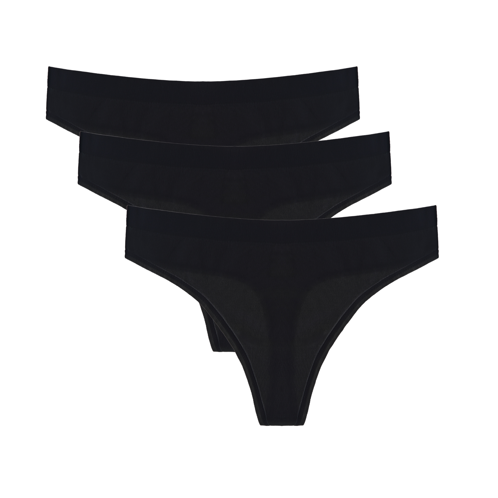 Women's Bamboo Thong Underwear Black 3-Pack